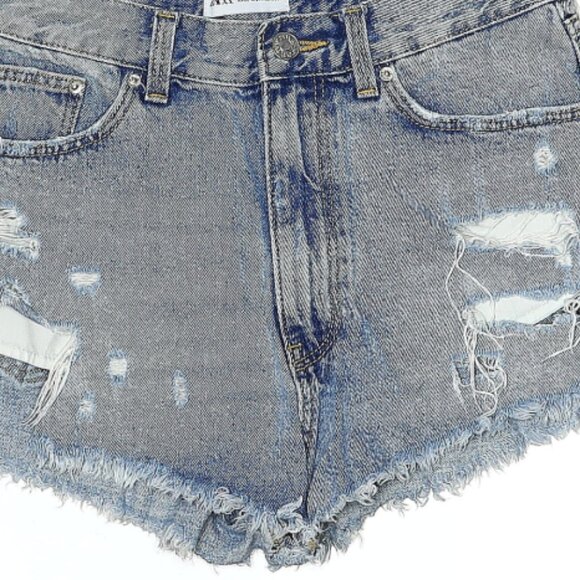 Zara - Distressed, High Rise Cut-off Jean Shorts - Picture 3 of 6
